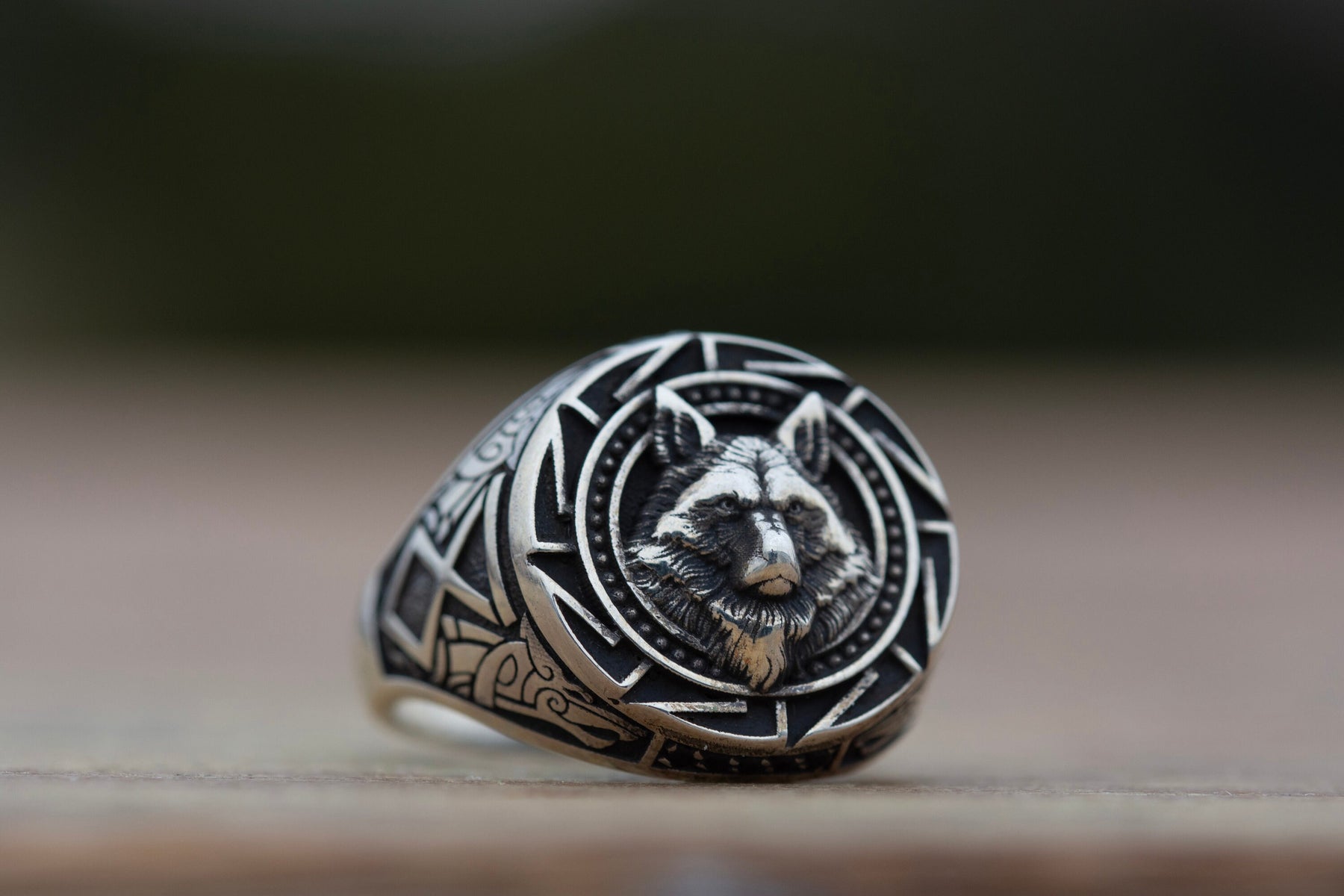 Handmade Silver Wolf Ring