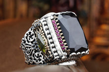 Görseli Galeri görüntüleyiciye yükleyin, Baguette Black Zircon Silver Ring
