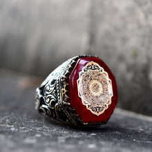 Görseli Galeri görüntüleyiciye yükleyin, Classy Red Amber Ring Men
