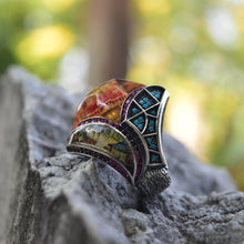 Görseli Galeri görüntüleyiciye yükleyin, Handcarved Turquoise Gemstone Ring Men
