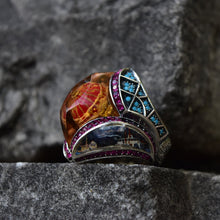 Görseli Galeri görüntüleyiciye yükleyin, Handcarved Turquoise Gemstone Ring Men
