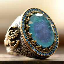 Görseli Galeri görüntüleyiciye yükleyin, Multistone Natural Blue Paraiba Tourmaline Ring
