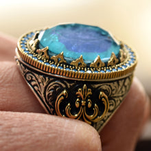 Görseli Galeri görüntüleyiciye yükleyin, Multistone Natural Blue Paraiba Tourmaline Ring
