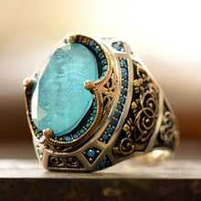 Görseli Galeri görüntüleyiciye yükleyin, Handmade Natural Green Paraiba Tourmaline Ring
