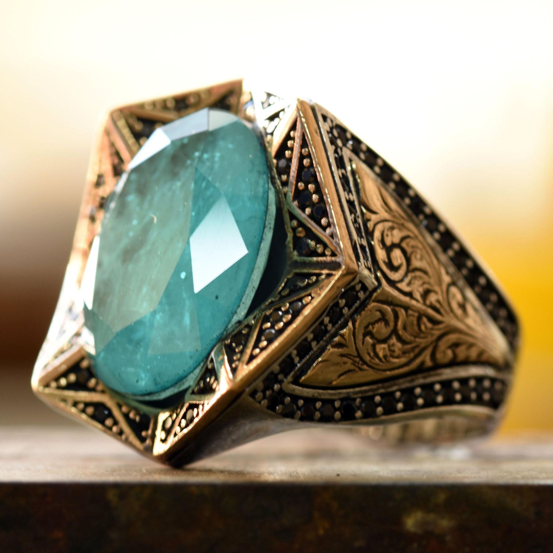 Handmade Natural Blue Paraiba Tourmaline Ring