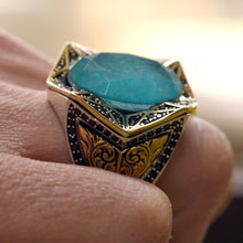 Görseli Galeri görüntüleyiciye yükleyin, Handmade Natural Blue Paraiba Tourmaline Ring
