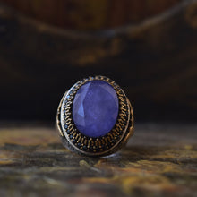 Görseli Galeri görüntüleyiciye yükleyin, Handmade Natural Purple Paraiba Raw Tourmaline Ring
