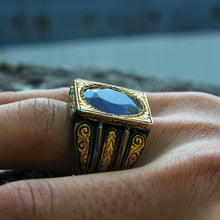 Görseli Galeri görüntüleyiciye yükleyin, Gold Plated Mens Amethyst Silver Ring
