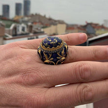 Görseli Galeri görüntüleyiciye yükleyin, Blue Enamel Lapis Lazuli Stone Ring
