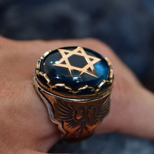 Görseli Galeri görüntüleyiciye yükleyin, Double Headed Eagle and Seal of Solomon Silver Ring
