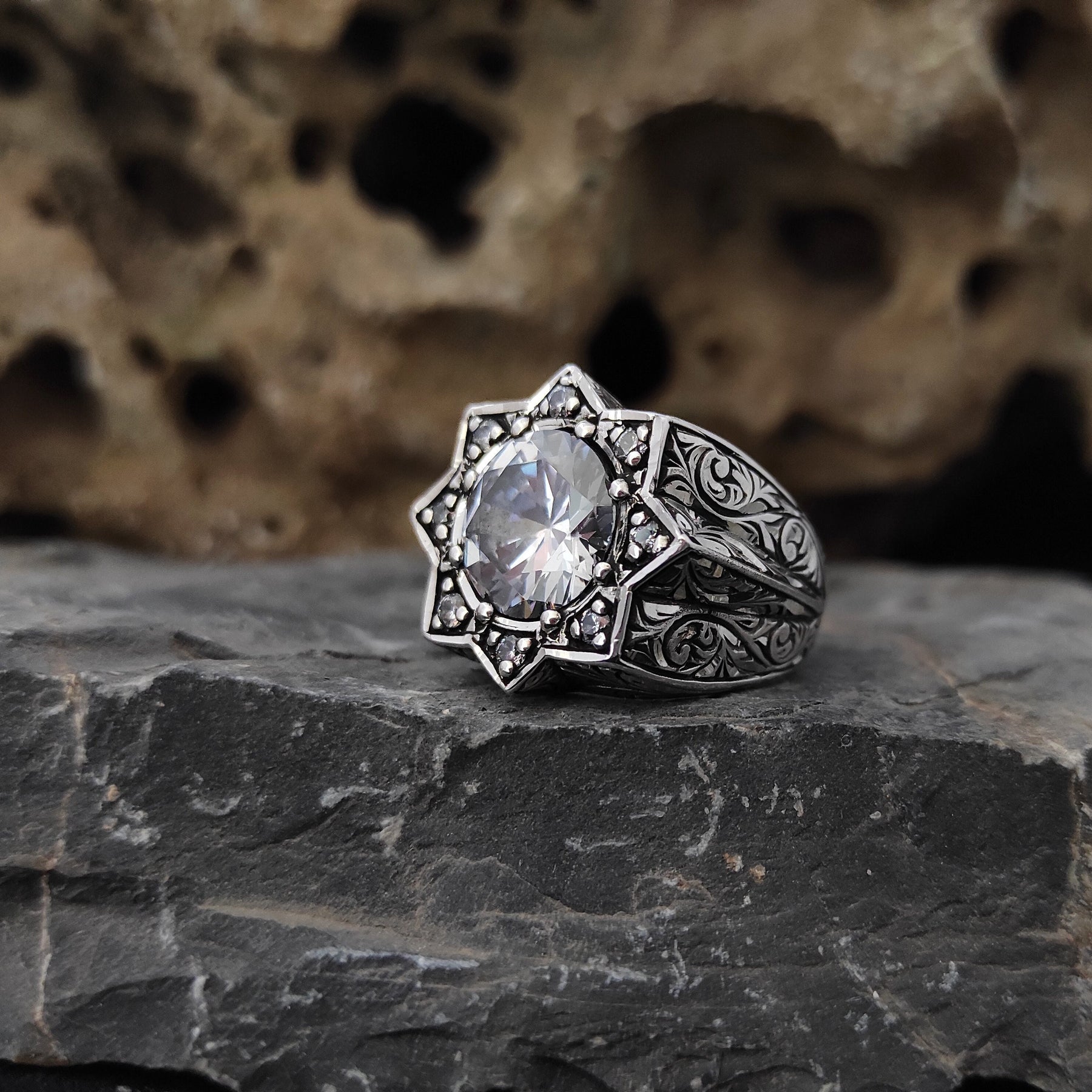 Zircon Stone Sterling Silver Ring