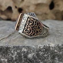 Görseli Galeri görüntüleyiciye yükleyin, Sterling Silver Orange Amber Ring
