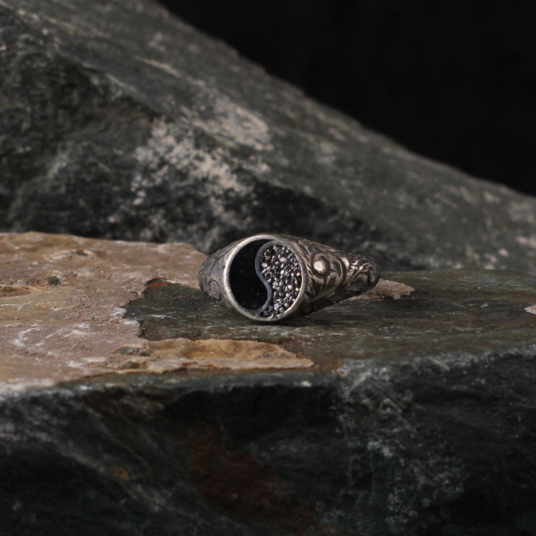 Yin Yang Sterling Silver Ring Men