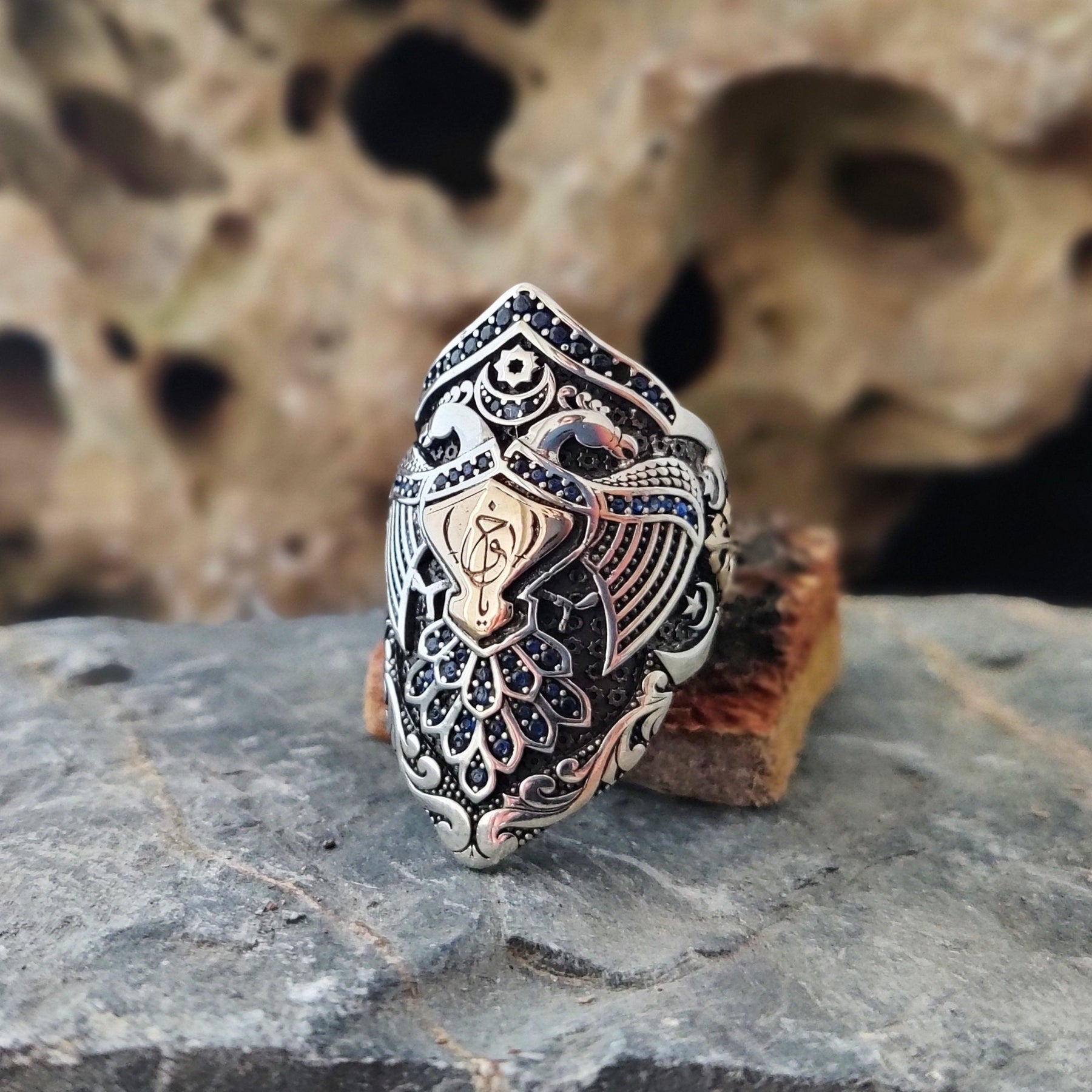 Double Headed Eagle Archer Ring