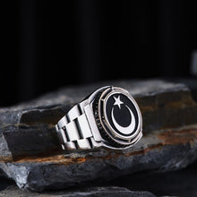 Görseli Galeri görüntüleyiciye yükleyin, Stylish Moon and Star Silver Ring
