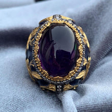 Görseli Galeri görüntüleyiciye yükleyin, Baroque Amethyst Gemstone Silver Ring
