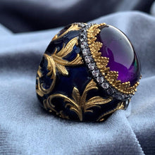 Görseli Galeri görüntüleyiciye yükleyin, Baroque Amethyst Gemstone Silver Ring
